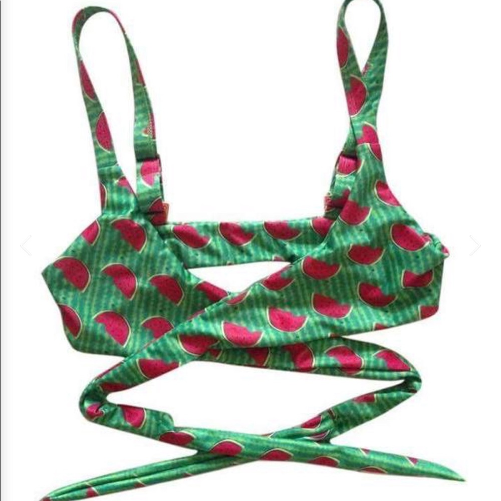 NWT Dollboxx Wrap Bralette Melon Crush Bikini Top Size XS